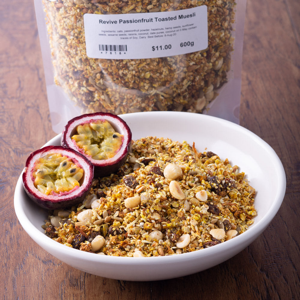 New Passionfruit, Hazelnut & Hemp Toasted Muesli! Mmmmmm!