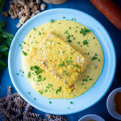 Creamy Mac & Not Cheese Bake w Creamy Cashew Sauce