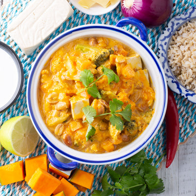 Thai Yellow Tofu & Cauliflower Curry w Brown Rice
