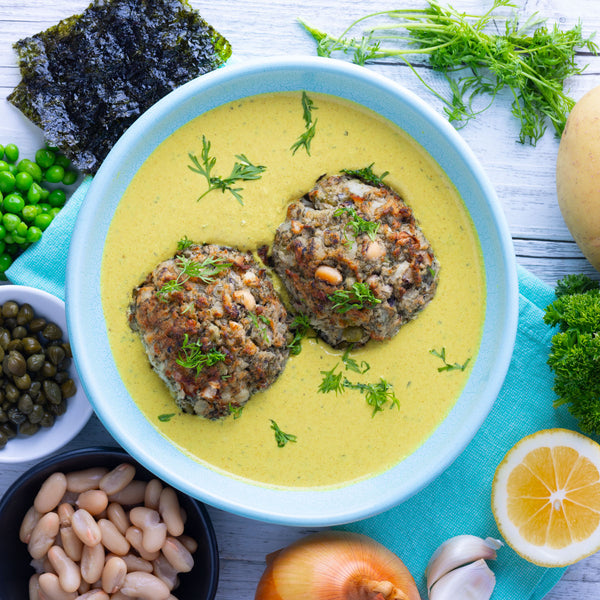 Reheat Meal: Vish Cakes w Dill & Creamy Lemon Sauce