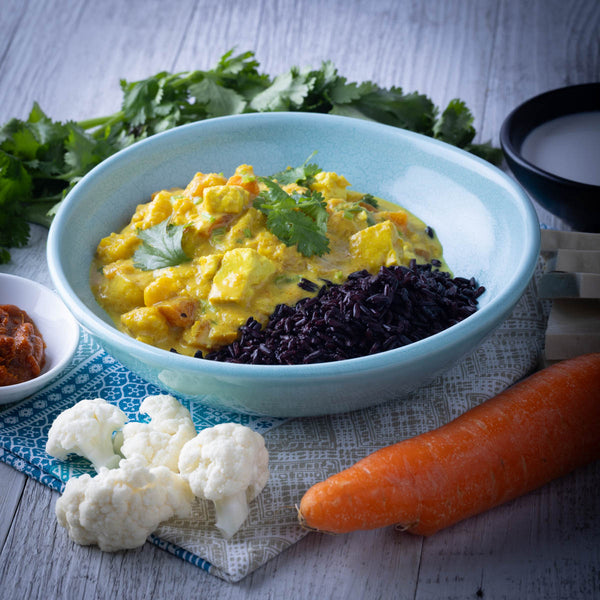 Reheat Meal: Thai Yellow Tofu Curry with Jasberry Rice (GF)