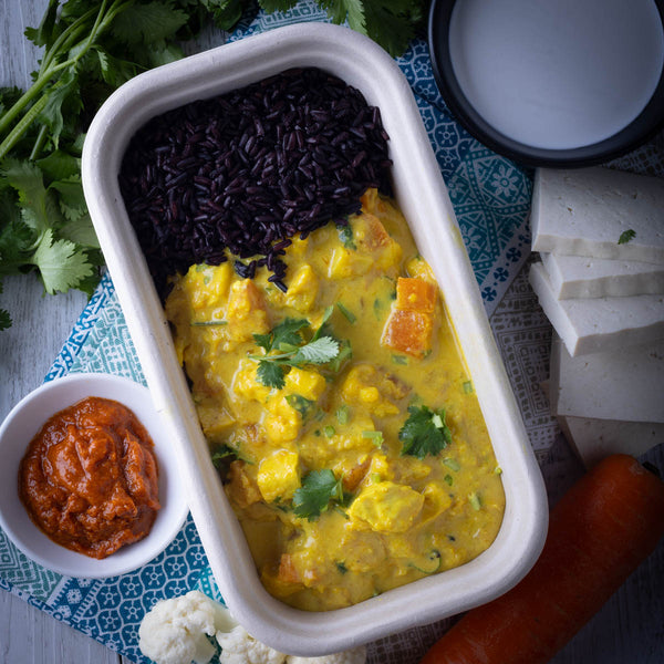 Reheat Meal: Thai Yellow Tofu Curry with Thai Red Rice (GF)