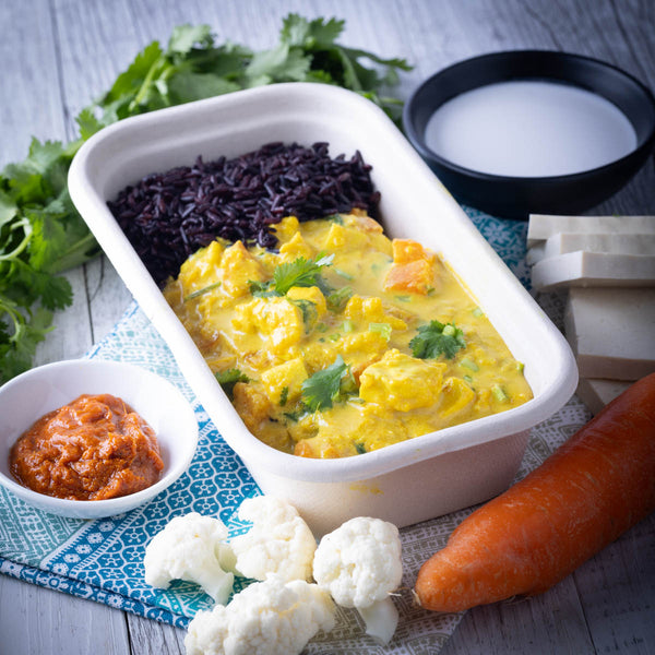 Reheat Meal: Thai Yellow Tofu Curry with Jasberry Rice