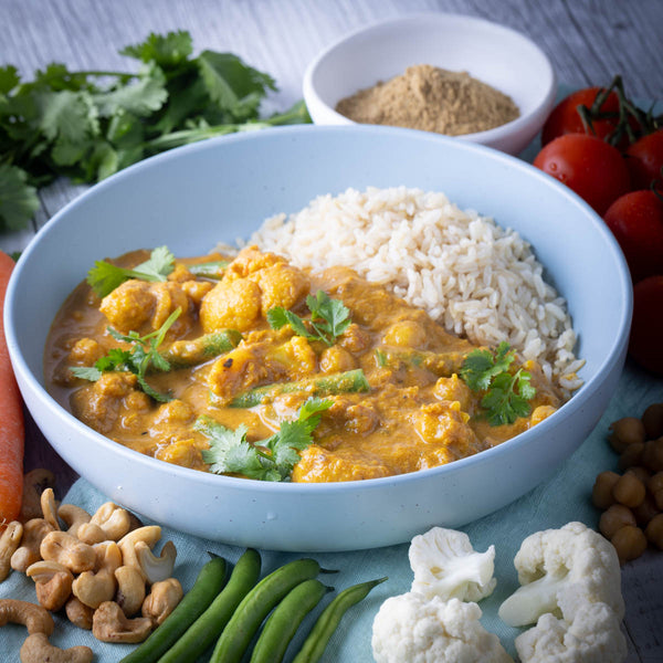 Reheat Meal: Indian Chickpea & Cauliflower Korma w Brown Rice