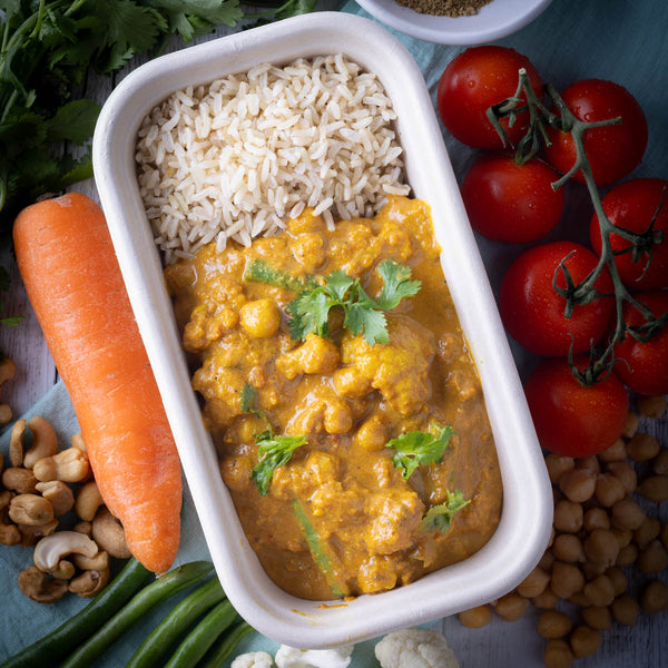 Reheat Meal: Indian Chickpea & Cauliflower Korma w Brown Rice (GF)