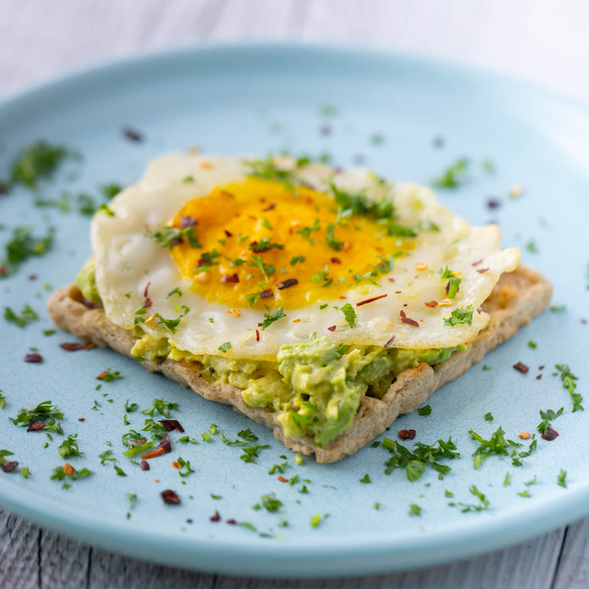 Wopples + Smashed Avocado +  Egg + Chilli Flakes