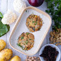 Greek Potato & Chickpea Cakes w Creamy Cauli Cashew Sauce