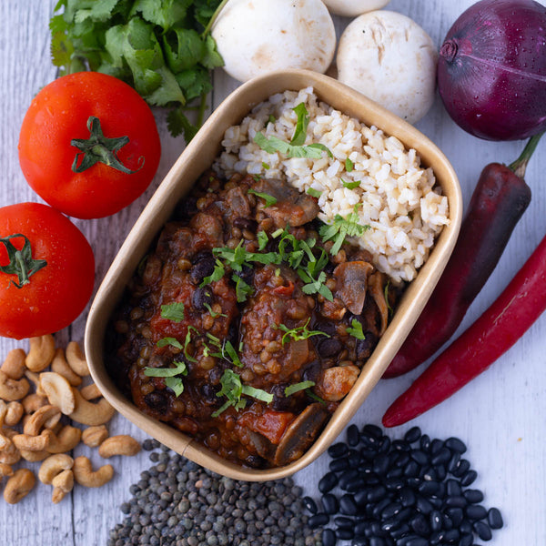Luscious Lentil & Bean Chilli w Brown Rice