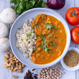 Indian Methi Mushrooms & Chickpeas w Brown Rice