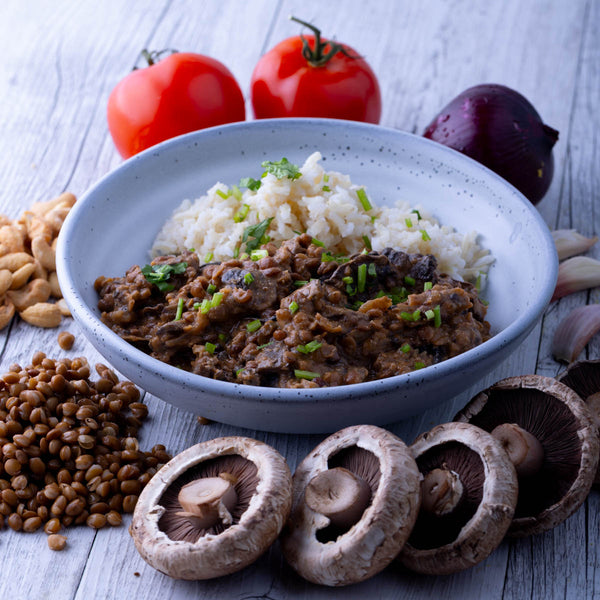 Magical Lentil Mushrooms w Brown Rice