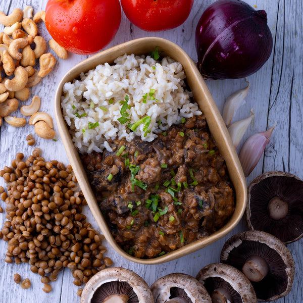 Magical Lentil Mushrooms w Brown Rice