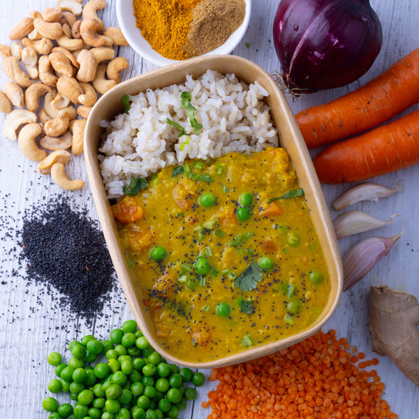 Curried Poppy Seed Dahl w Brown Rice