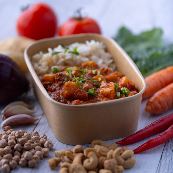 Creamy Chickpea Stroganoff w Brown Rice