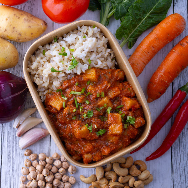 Creamy Chickpea Stroganoff w Brown Rice