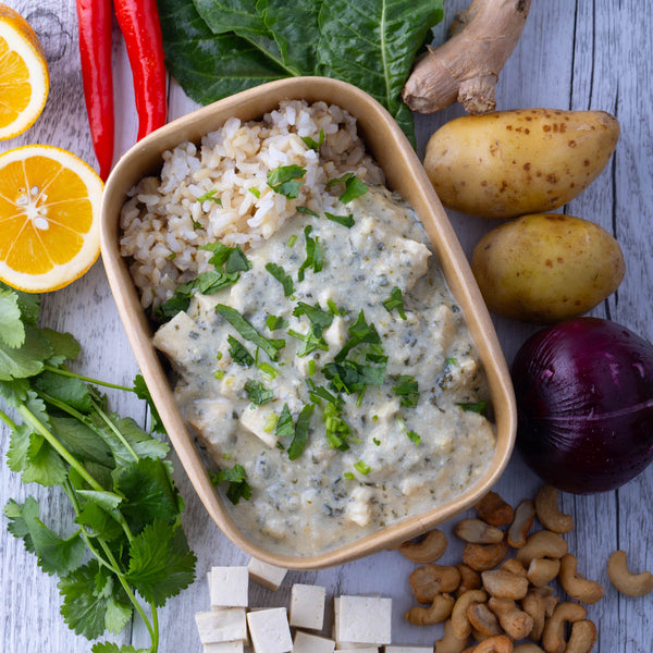 Spicy Thai Green Tofu Curry w Brown Rice