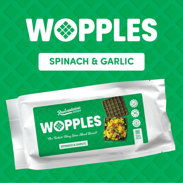 Wopples Spinach & Garlic 320g (pack of 8)
