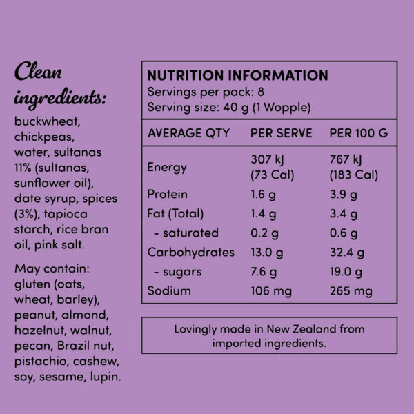 Wopples Sultana & Spice 320g (pack of 8)