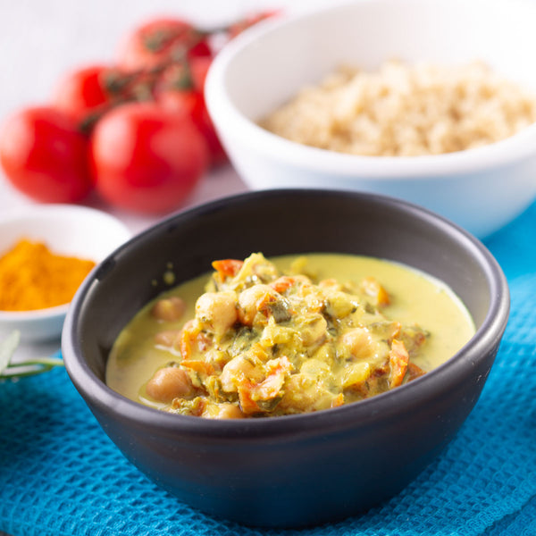 Creamy Tuscan Coconut Chickpeas	w Brown Rice