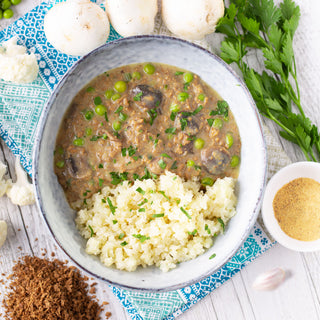Indian Methi Mushrooms & Chickpeas w Brown Rice