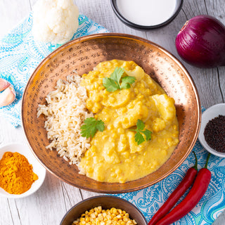 Reheat Hotpot: Curried Roasted Cauliflower Dahl w Brown Rice - Revive Cafe