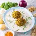Reheat Meal: Spinach & Cauliflower Cakes w Green Thai Curry Sauce